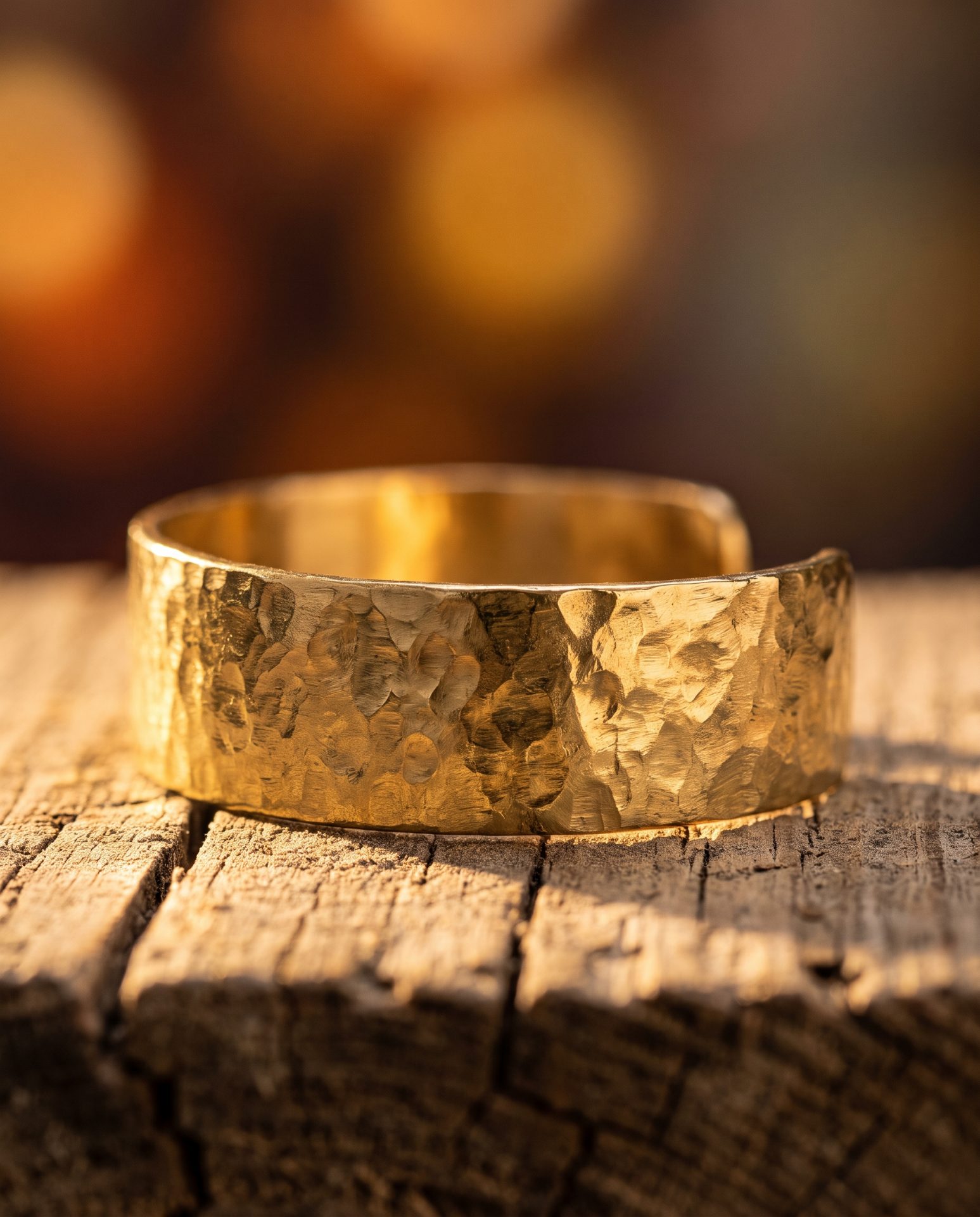 MifA AI custom jewelry - hammered gold cuff bracelet designed with AI